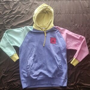 Teddy Fresh Classic OG Hoodie Large 100% Cotton Purple Pink Blue Yellow